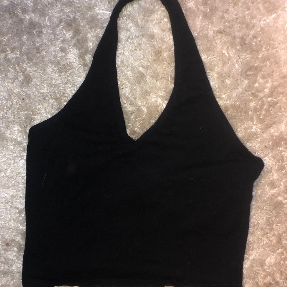 cotton black halter top